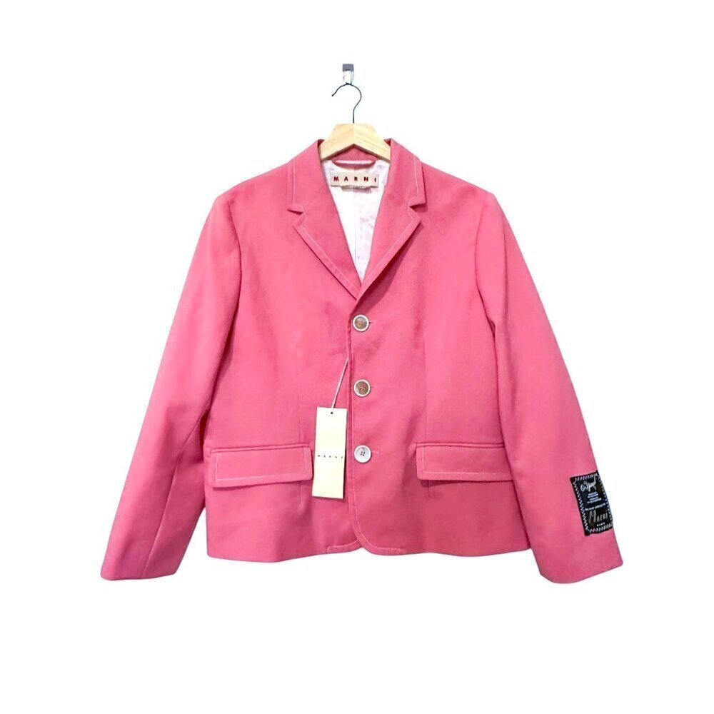 Marni Pink Tailored virgin wool jacket, Size 44 Italy, New with tag